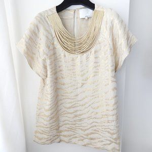 3.1 Phillip Lim Metallic Collar Silk Blouse
